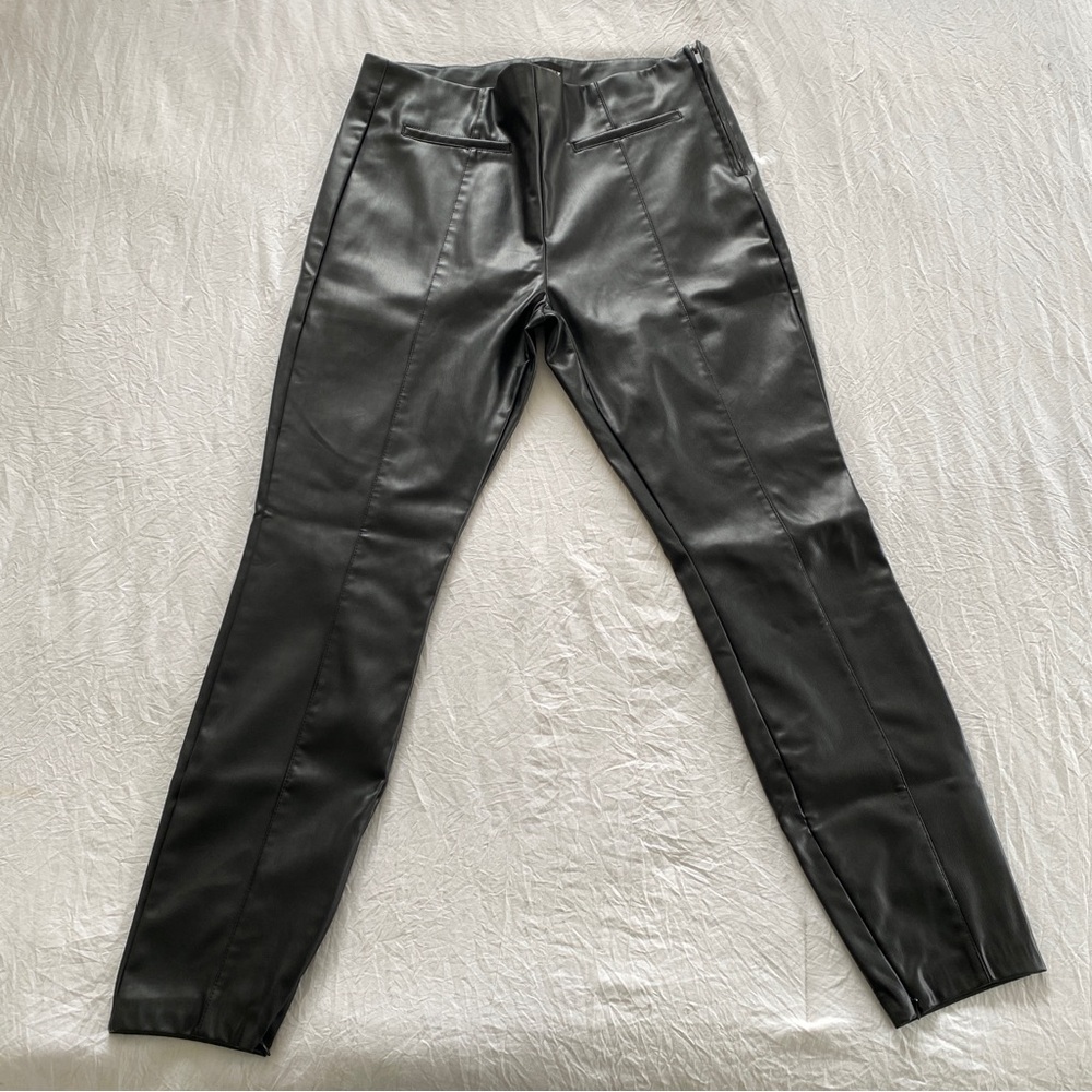 Zara pleather faux leather black skinny pants women’s size xxl